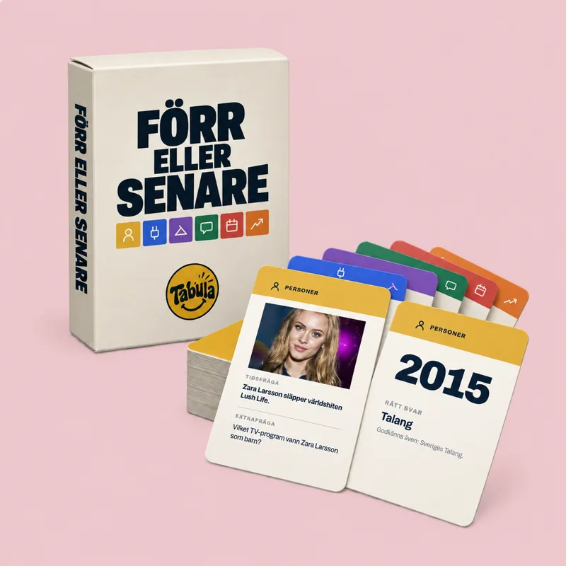 Asken till Förr eller senare med spelkort, en julklapp till anställda och kunder